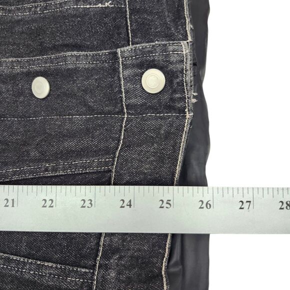 Denim and Co Black Denim Puffer Vest Womens Large Down Feather Fill Snap Zipper - Picture 12 of 12